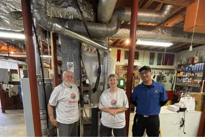 Staton service team in a commercial mechanical room