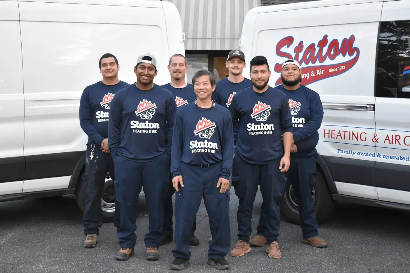 Staton install and service team group photo at the shop